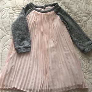 Baby Gap Pink/Grey Pleated Dress